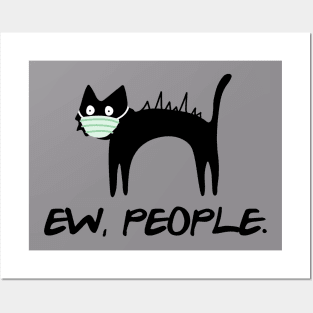 Ew, People Happy Halloween T-shirt for Witch and Cat Lovers Posters and Art